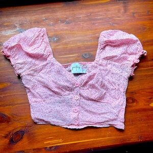 Princess Polly Women's Pink Crop-top Size 4